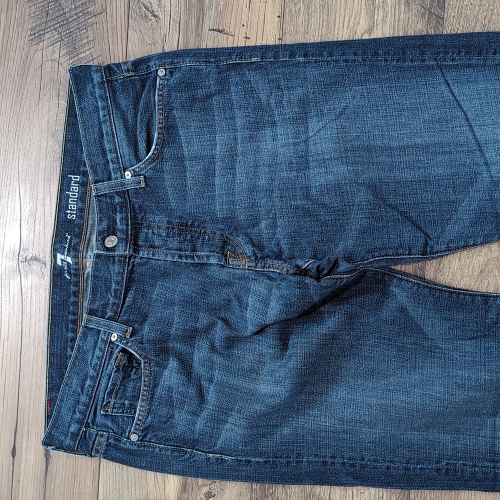 Seven 7 for all Mankind standard jeans, button fly, blue denim, men's 36 - Picture 3 of 15